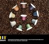 Heimkompostierbare Kaffeekapseln in brillanten Farben.