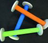 Grün, blau, orange-farbiges Partikelschaum-Spielgeräte.