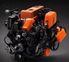 Motor mit orangenen Komponenten